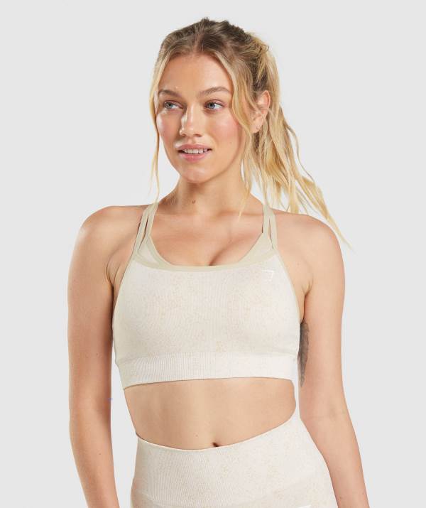 Damske Športové Podprsenky Gymshark Adapt Fleck Seamless Biele | PB1074589